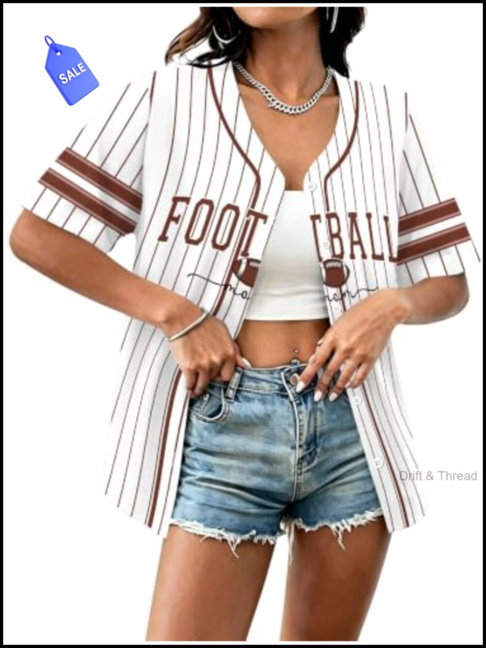 Football Jersey Tee Women Game Day Short Sleeve T-Shirt Sport Season Top